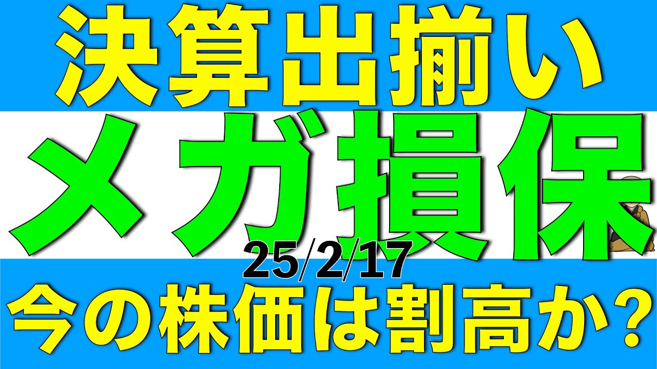 メガ損保3社の決算が出揃ったので内容と今の株価は割高なのかを解説します