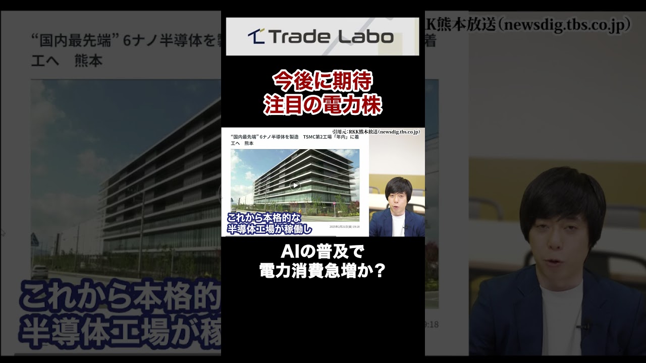 今後に期待！注目の電力株、AIの普及で電力消費急増か？#shorts