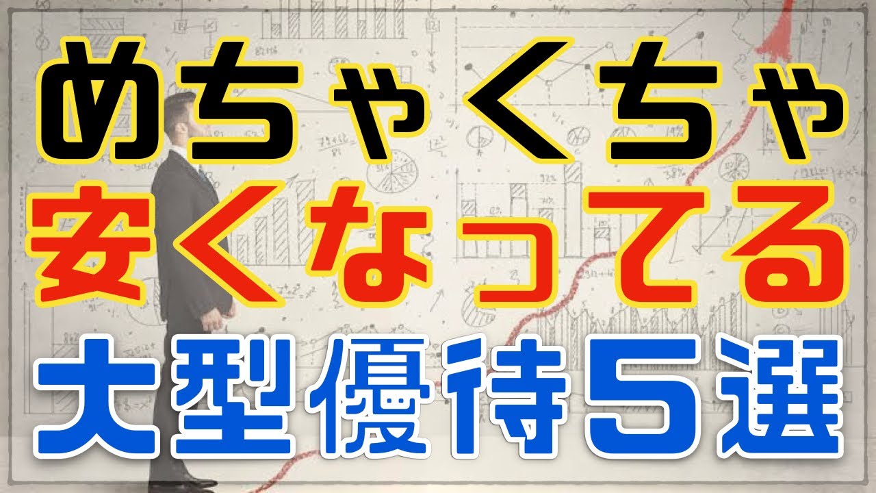 めちゃくちゃ安くなってる大型優待株5銘柄！