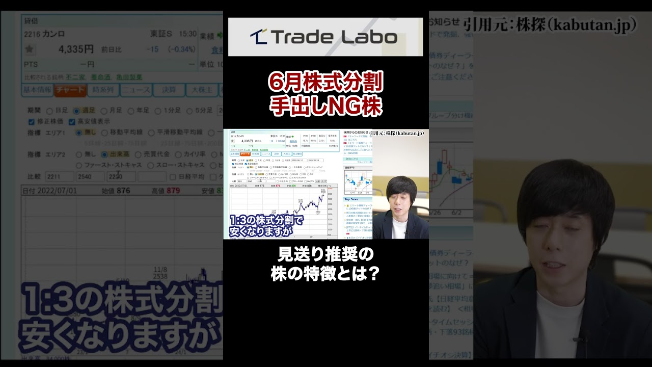 【見送り推奨】６月株式分割で“買ってはいけない”３銘柄#shorts