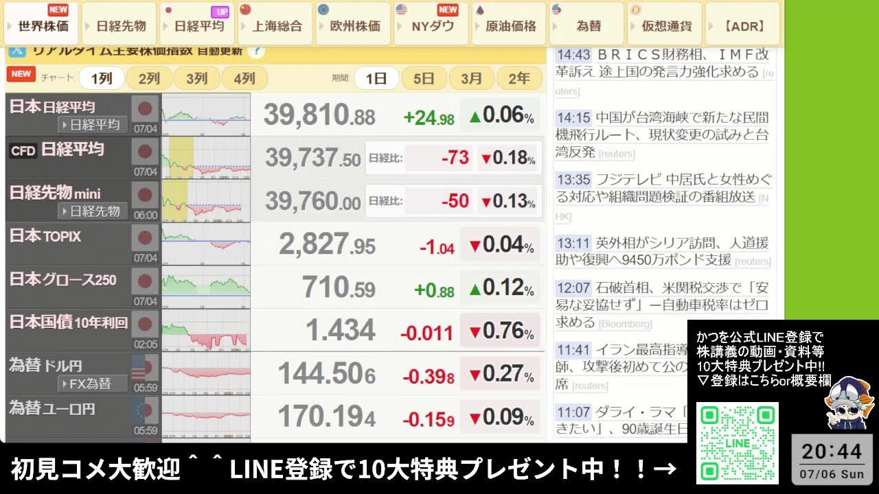 test配信（本番は21:30から）