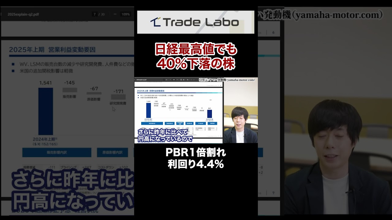 最高値から40％下落…ヤマハ発動機に何が起きたのか#shorts