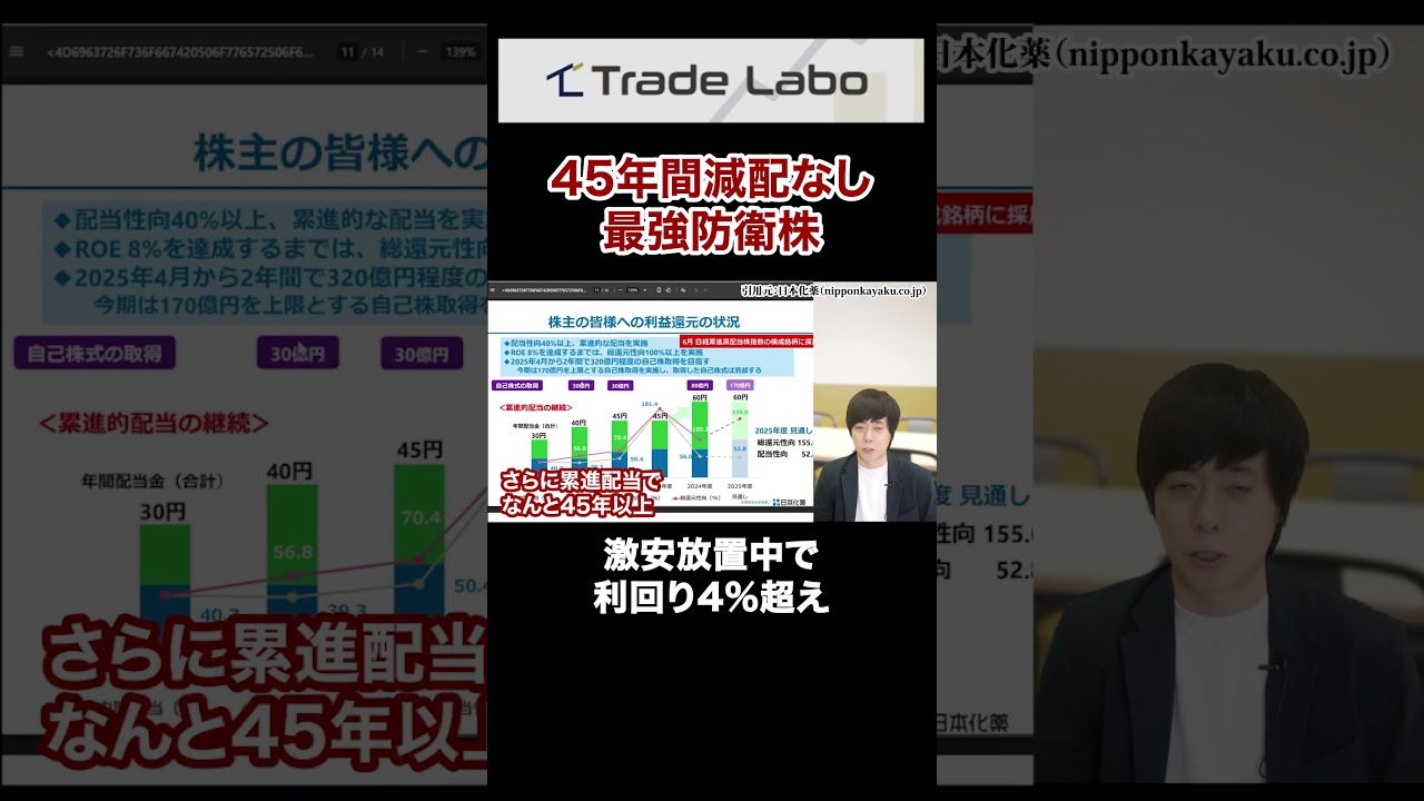 45年累進配当を続けるこの防衛株、激安放置中です#shorts