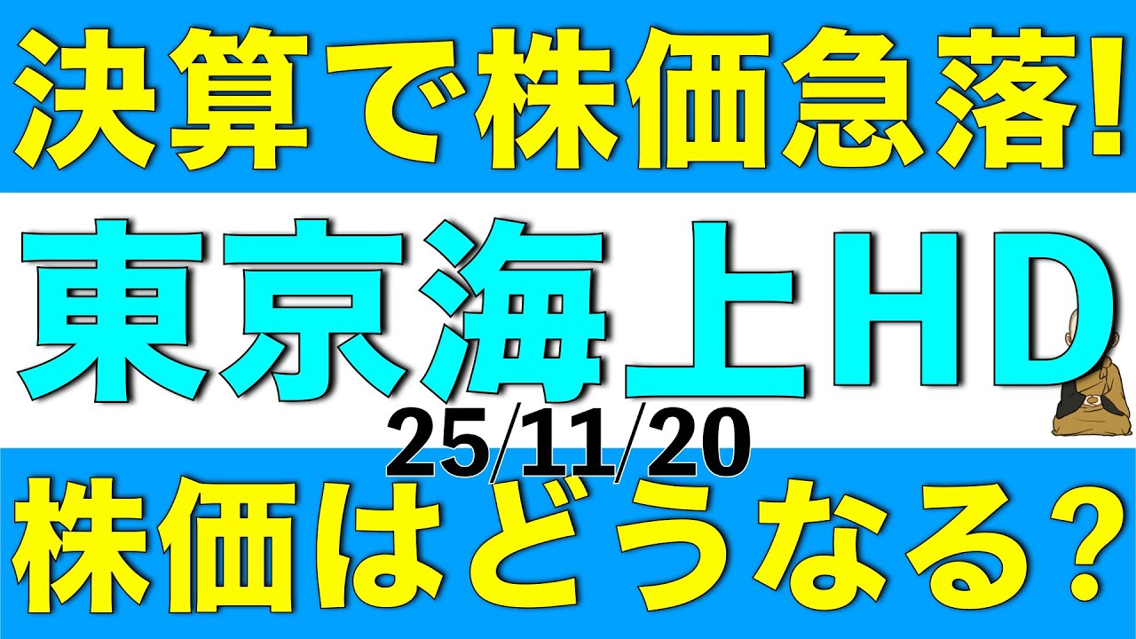 決算発表の影響で東京海上ホールディングスの株価が急落してしまったけど要因と株価がどうなりそうか解説します