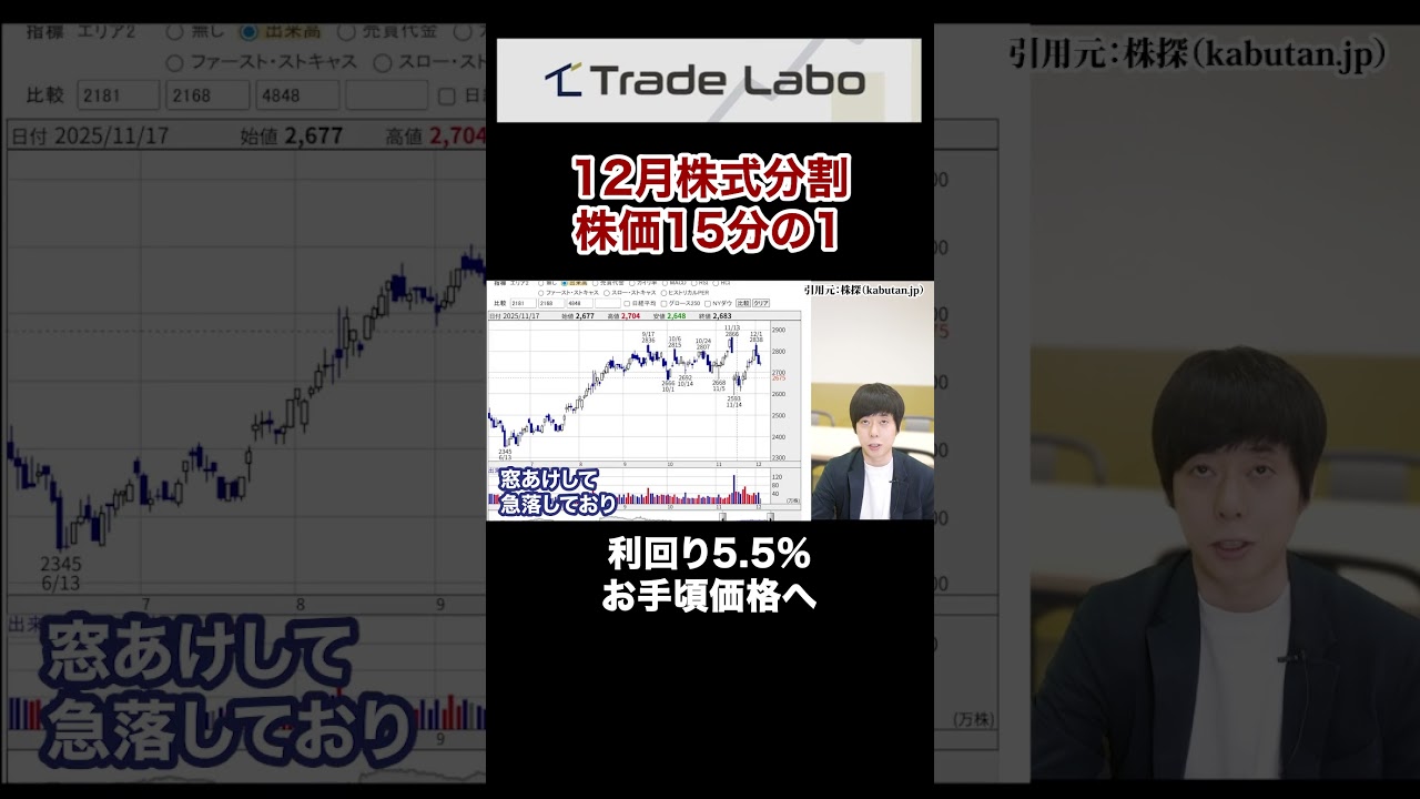 12月株式分割、分割後も激アツな高配当株４選#shorts