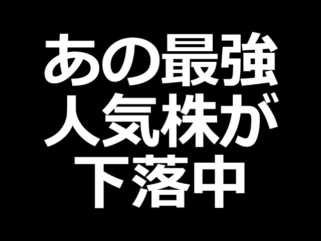 今、あの最強人気株が下落中